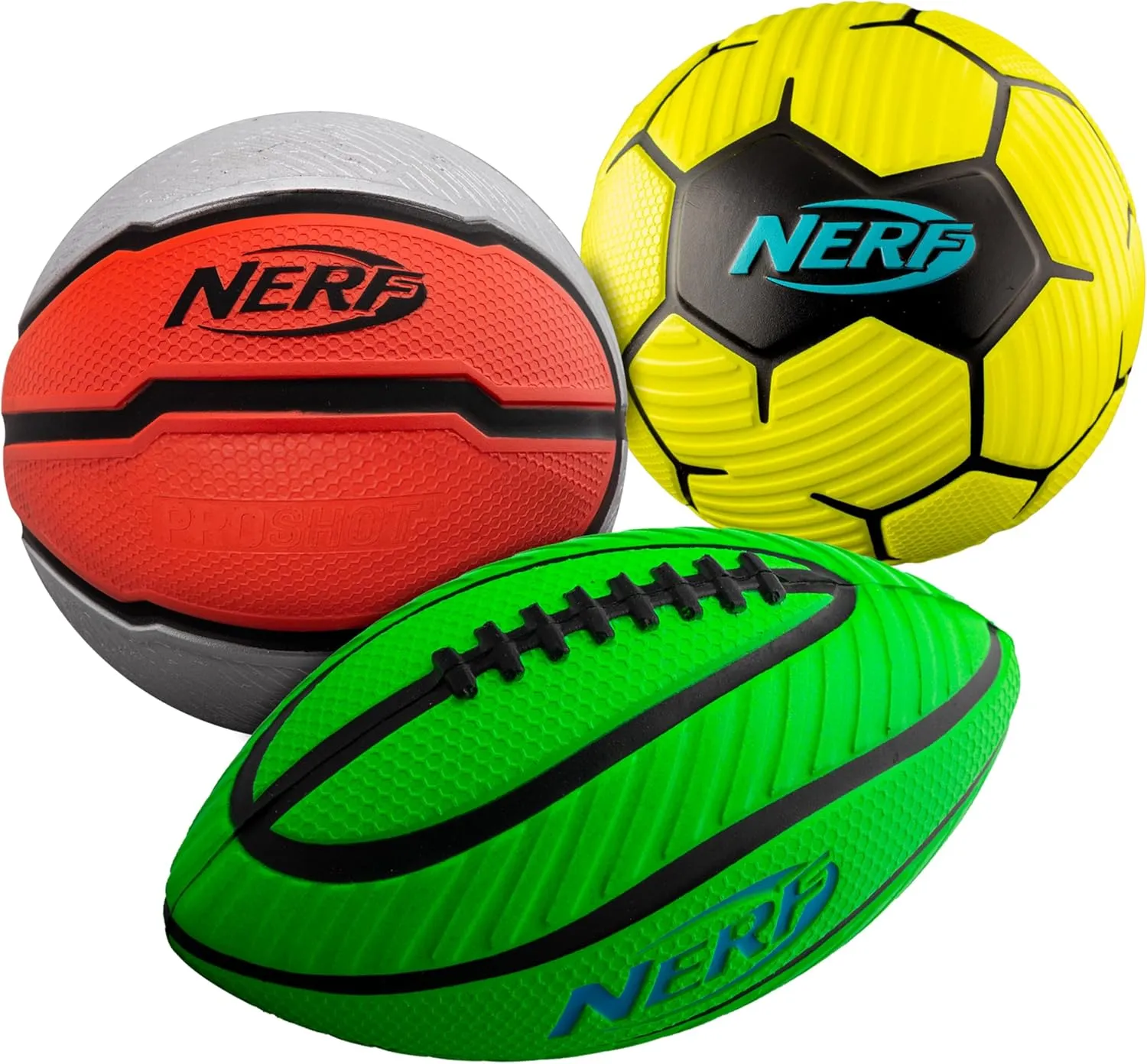 Nerf Mini Foam Sports Ball Set - Foam Football, Soccer Ball   Basketball Set Soft Foam Sports Set for Kids