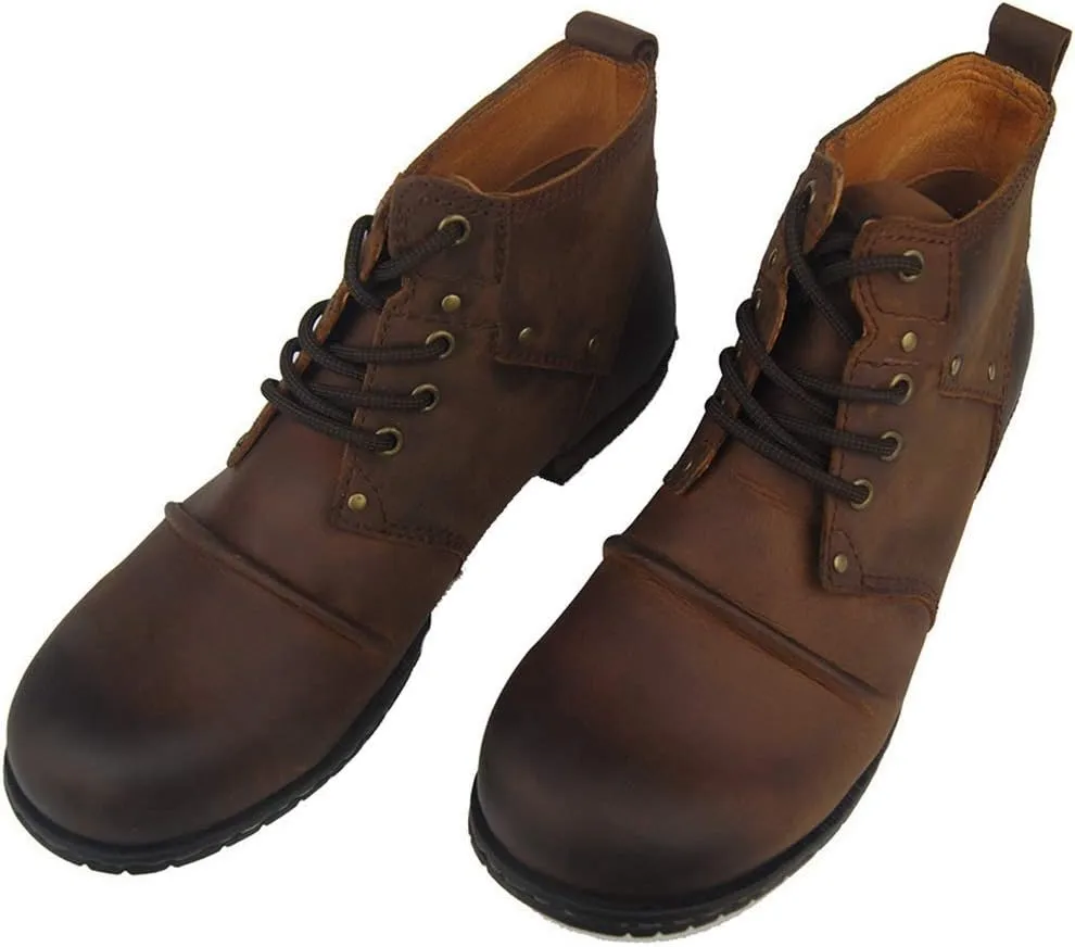 New Ankle Boots for Men Mens Lace up Ankle Boots with Decoration Holiday Club Office for Party The First Layer of Cowhide Pure Genuine Leather
