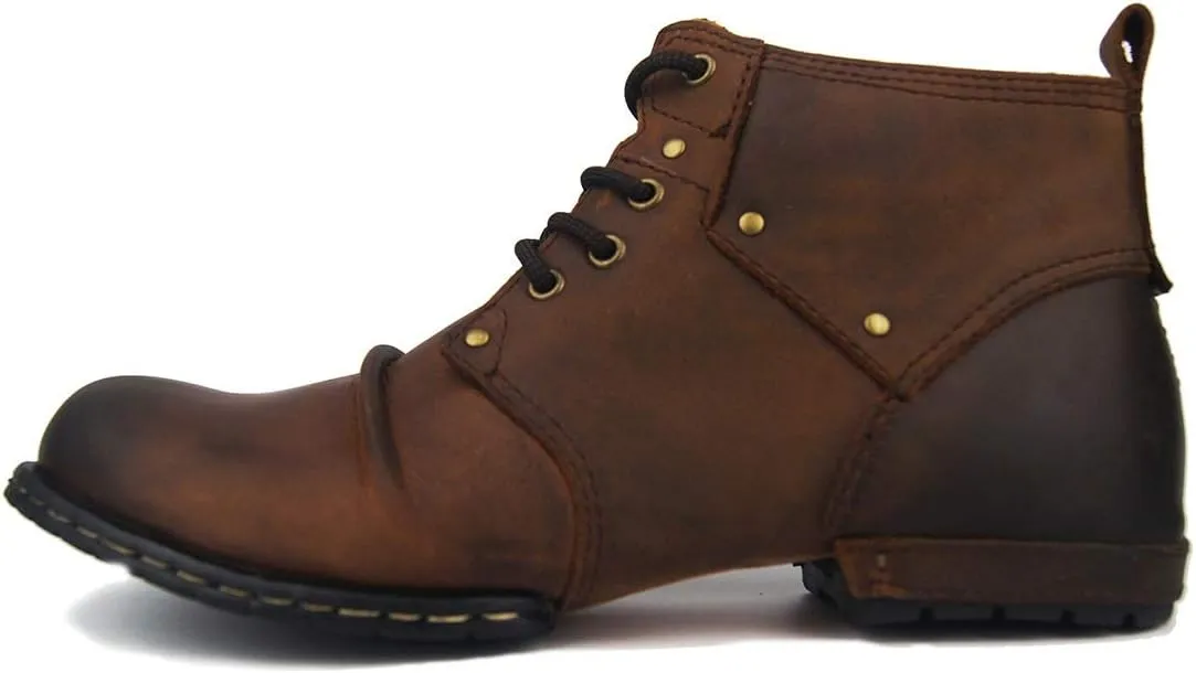 New Ankle Boots for Men Mens Lace up Ankle Boots with Decoration Holiday Club Office for Party The First Layer of Cowhide Pure Genuine Leather