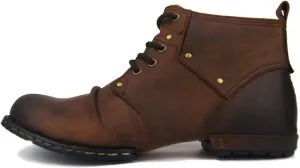 New Ankle Boots for Men Mens Lace up Ankle Boots with Decoration Holiday Club Office for Party The First Layer of Cowhide Pure Genuine Leather