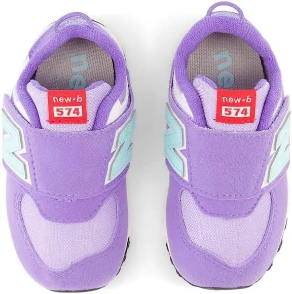 New Balance Girl's 574 New-b V2 Heritage Brights Hook and Loop Sneaker