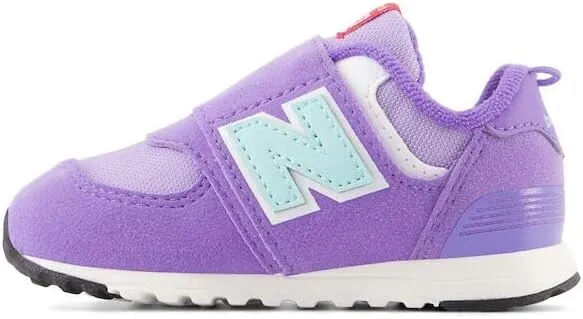 New Balance Girl's 574 New-b V2 Heritage Brights Hook and Loop Sneaker