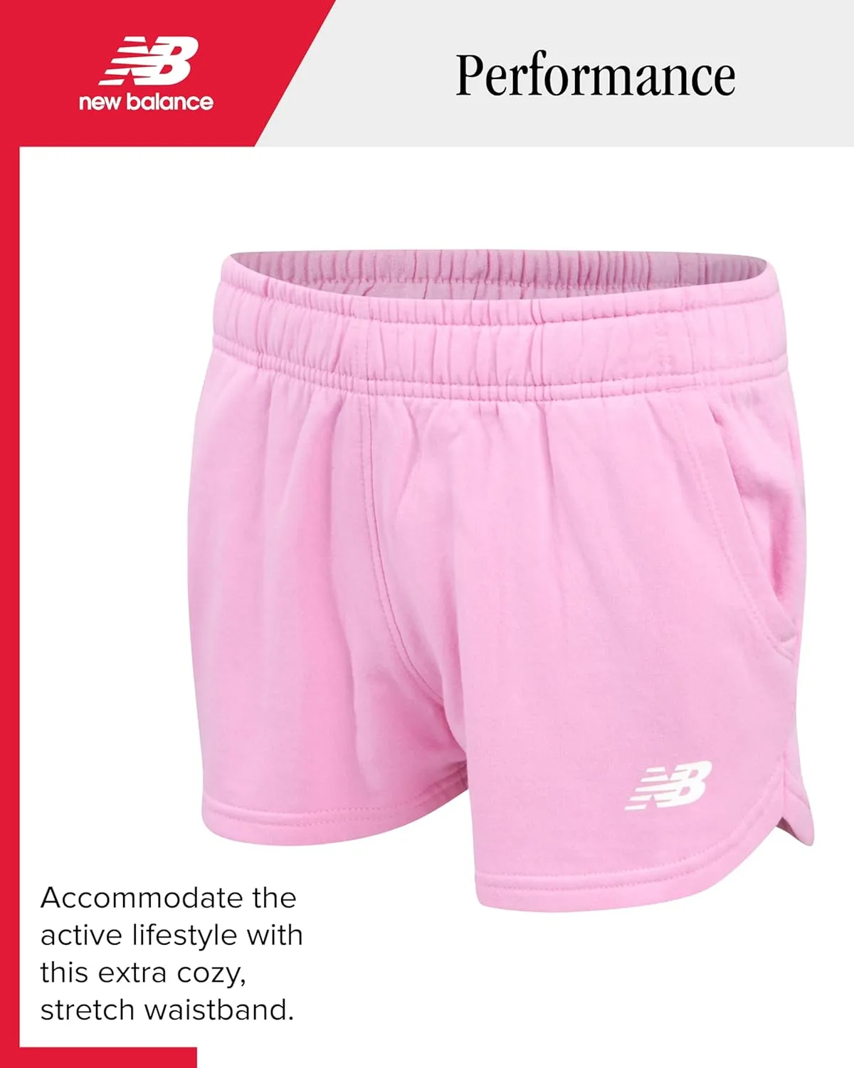 New Balance Girls' Active Shorts Set - 2 Piece Short Sleeve Performance T-Shirt and Fleece Shorts (Size: 7-16)