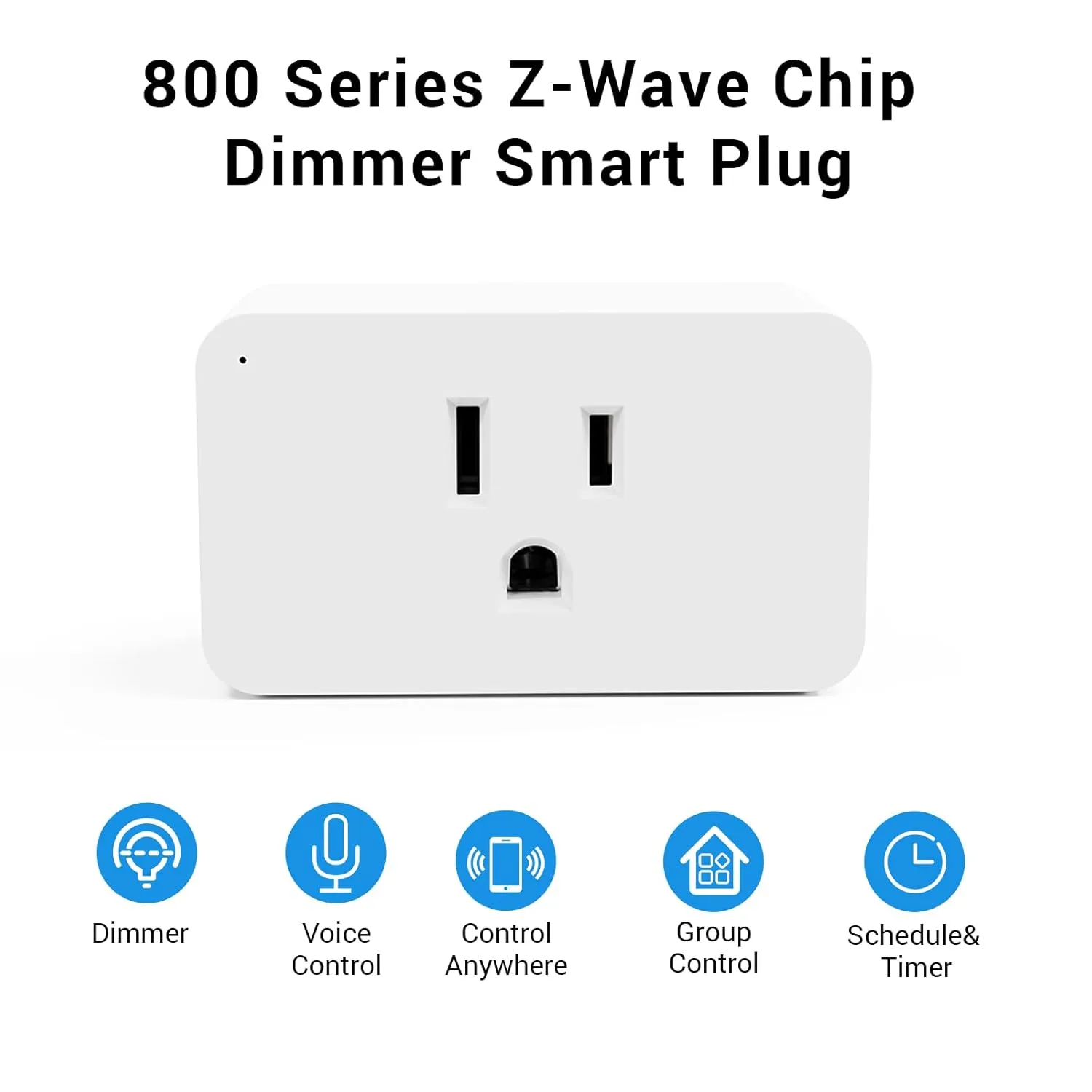 New One Zwave Outlet, 800 Series Z-Wave Smart Dimmer Plug, Bult in Zwave Repeater, Zwave Device, Z-Wave Hub Required, Work with Hubitat, SmartThings, Vera, Wink, Fibaro, Homeseer, 2GIG
