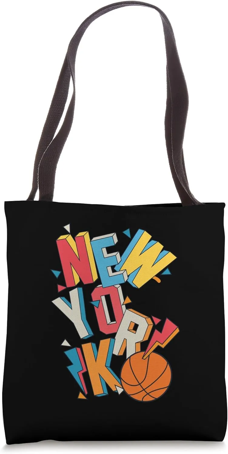 New York Manhattan Brooklyn Colorful Urban Typography Tote Bag