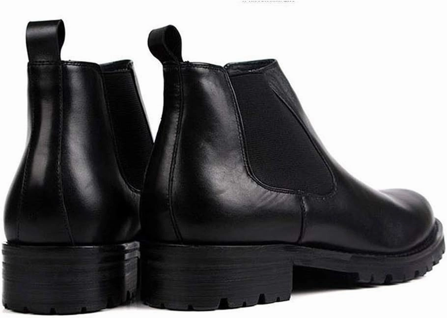 NEW Ankle Boots For Men Black Heel Round Toe Chelsea Boots for Men Club For Office The First Layer Of Cowhide Pure Leather