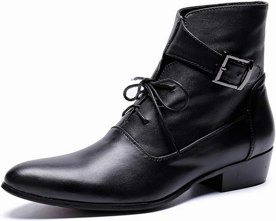NEW Ankle Boots For Men Pointed Monk Strap Men Boots For Club The First Layer Of Cowhide Pure Leather