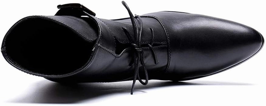 NEW Ankle Boots For Men Pointed Monk Strap Men Boots For Club The First Layer Of Cowhide Pure Leather