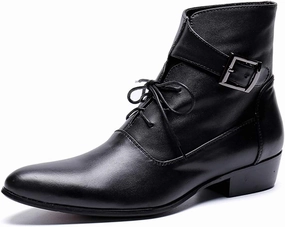 NEW Ankle Boots For Men Pointed Monk Strap Men Boots For Club The First Layer Of Cowhide Pure Leather