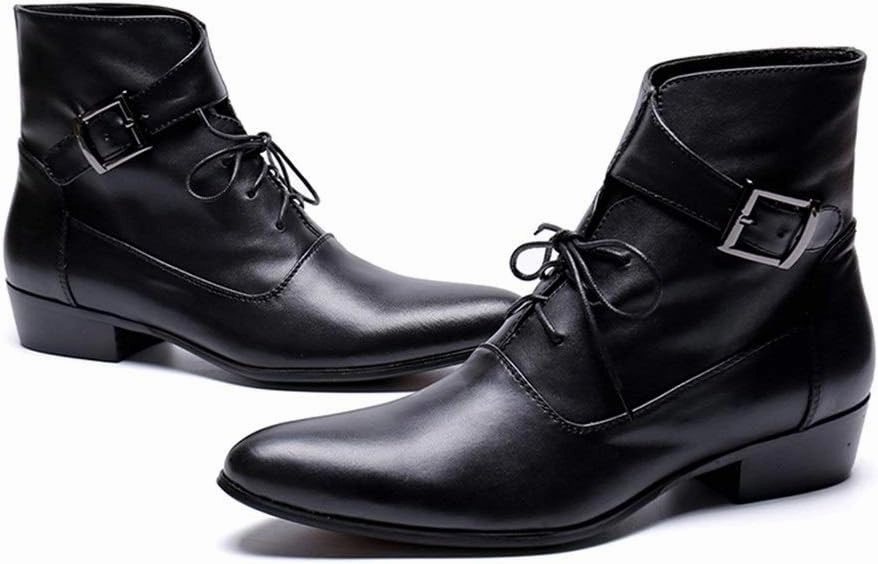 NEW Ankle Boots For Men Pointed Monk Strap Men Boots For Club The First Layer Of Cowhide Pure Leather