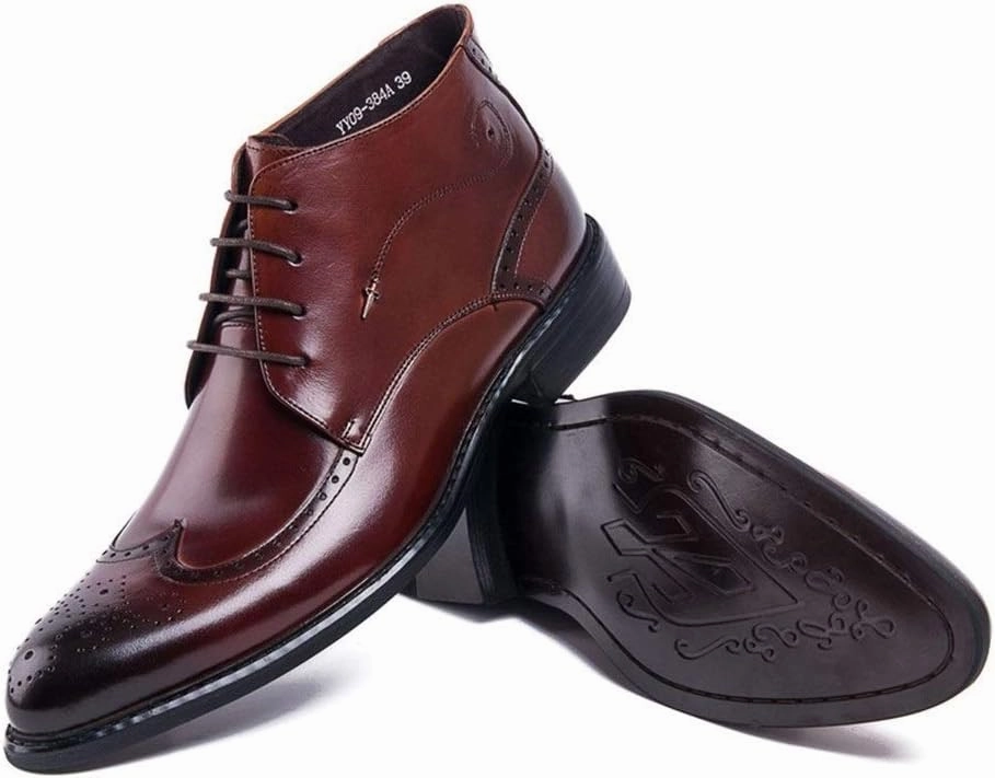 NEW For Men Ankle Boots Mens Lace Up Low Heel Ankle Boots Party Holiday Club Office Show For Business The First Layer Of Cowhide Pure Leather