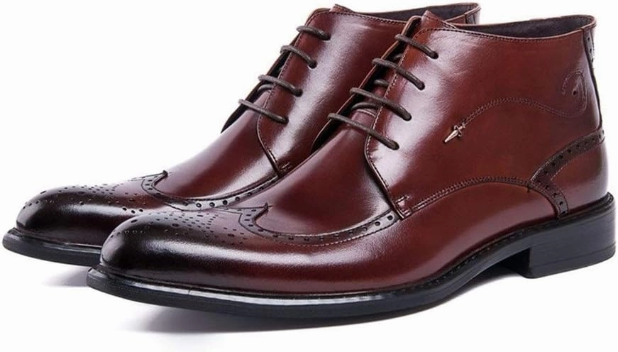 NEW For Men Ankle Boots Mens Lace Up Low Heel Ankle Boots Party Holiday Club Office Show For Business The First Layer Of Cowhide Pure Leather