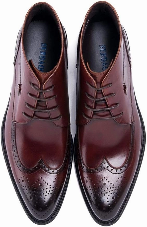 NEW For Men Ankle Boots Mens Lace Up Low Heel Ankle Boots Party Holiday Club Office Show For Business The First Layer Of Cowhide Pure Leather