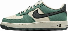 Nike Air Force 1 LV8 Big Kids' Shoes (FN4731-100, Coconut Milk/Bicoastal/Gum Dark Brown/Vintage Green) Size 3