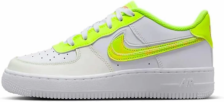 Nike Air Force 1 LV8 GS Trainers DV1680 Sneakers Shoes (UK 5 US 5.5Y EU 48, White Multi Color Volt 100)