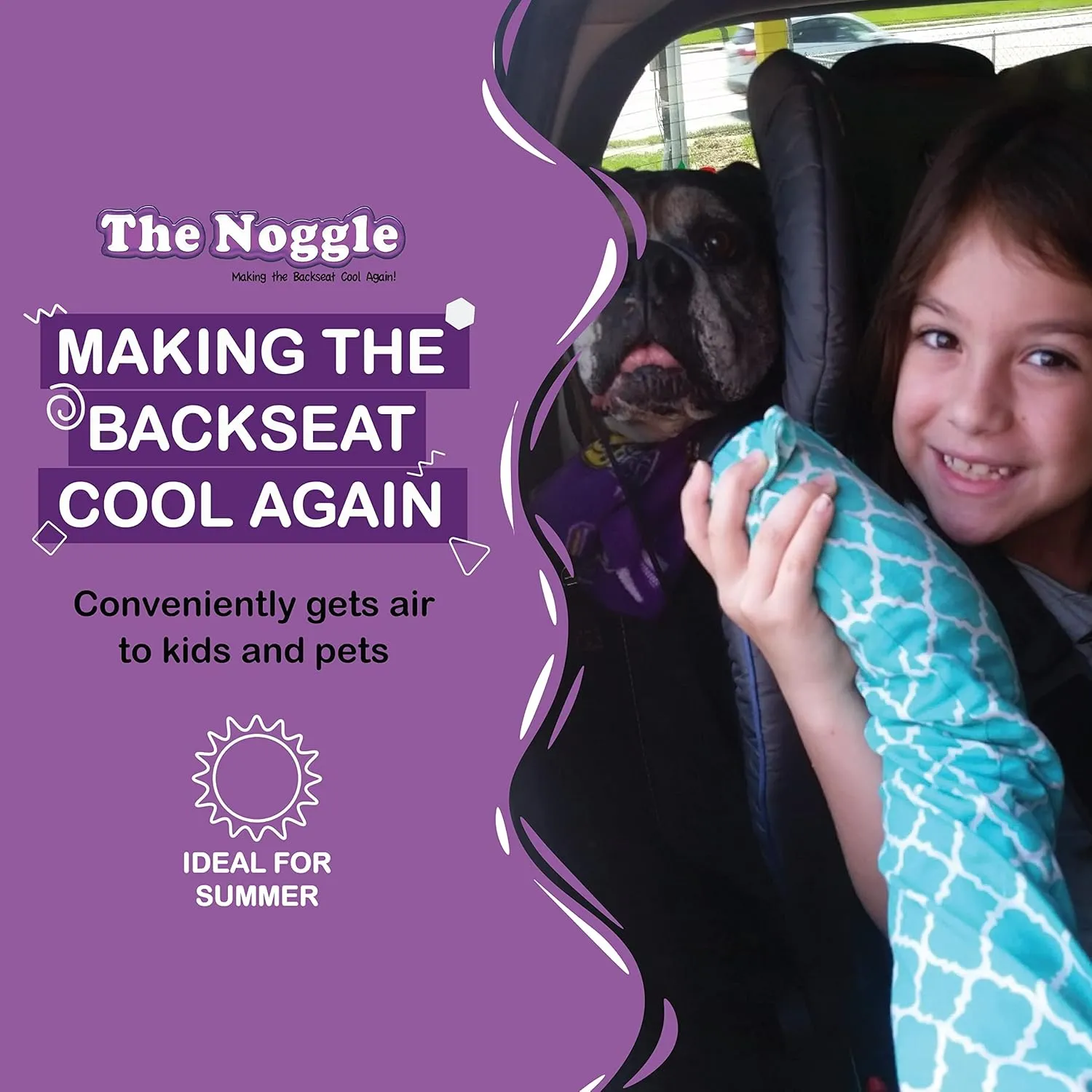NOGGLE, 6ft - Kids Personal Air Conditioning System, Made in USA, Directs Cool Air to Children in The Backseat - Air Conditioning Vent Hose for Vehicles, Making The Back Seat Cool Again - Black