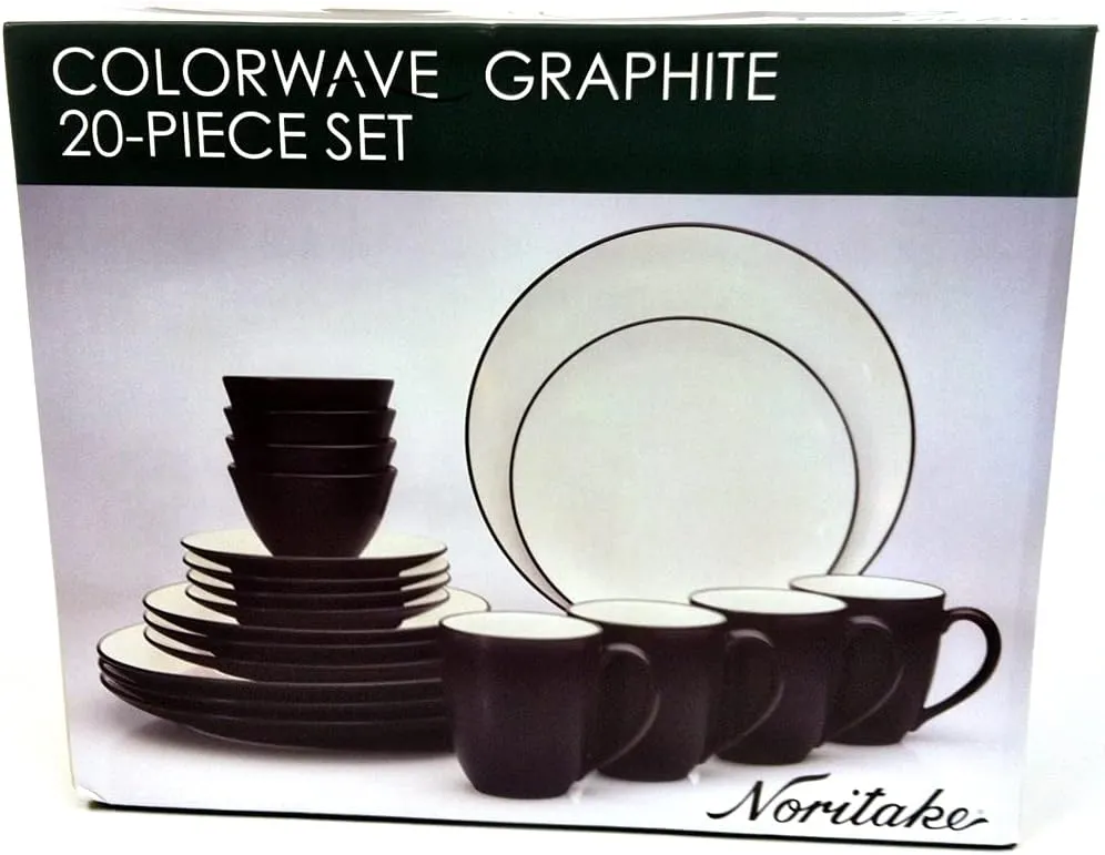 Noritake Colorwave Graphite 20-Piece Dinnerware Set, Service for 4