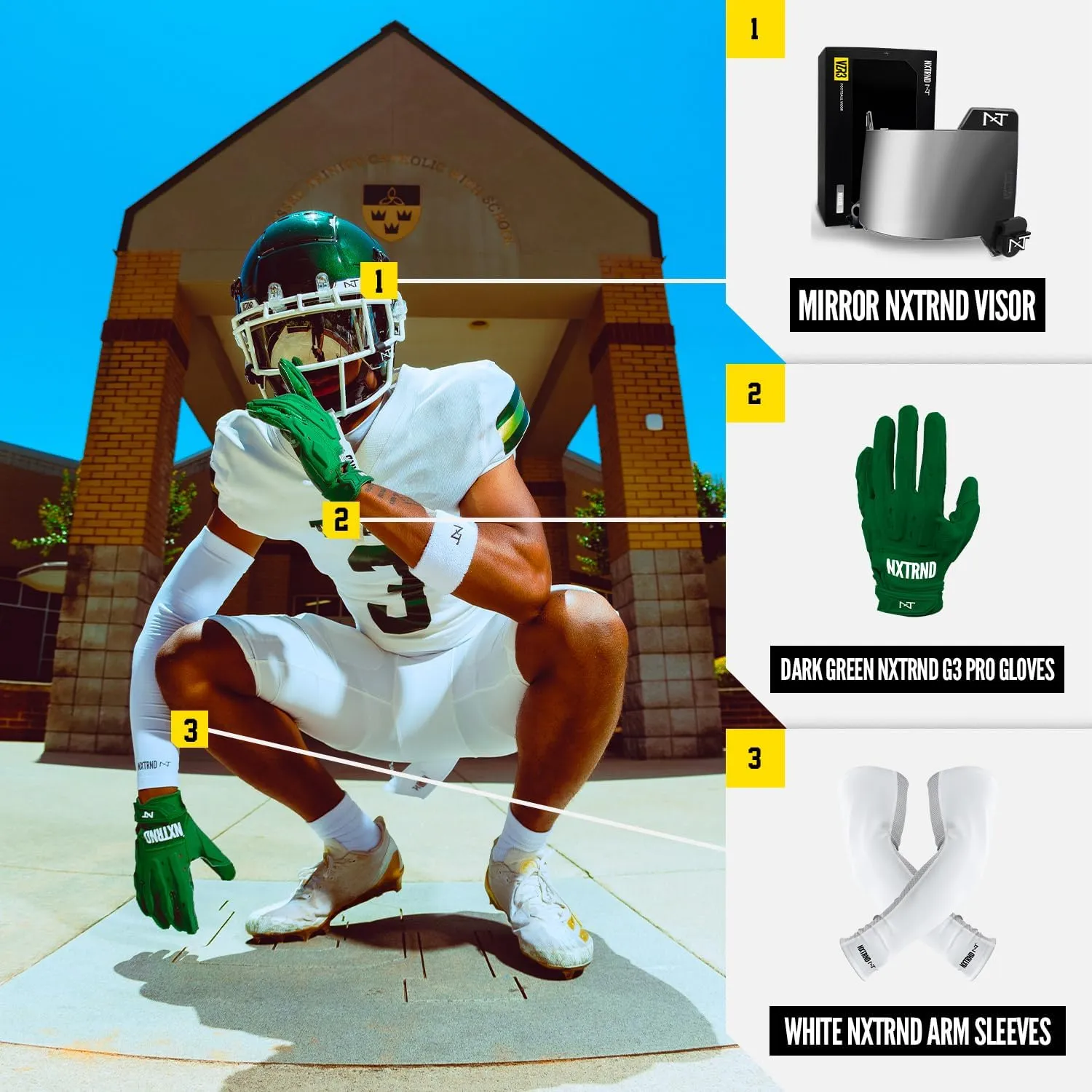 Nxtrnd G3 Pro Padded Football Gloves, Sticky Padded Receiver & Lineman Gloves