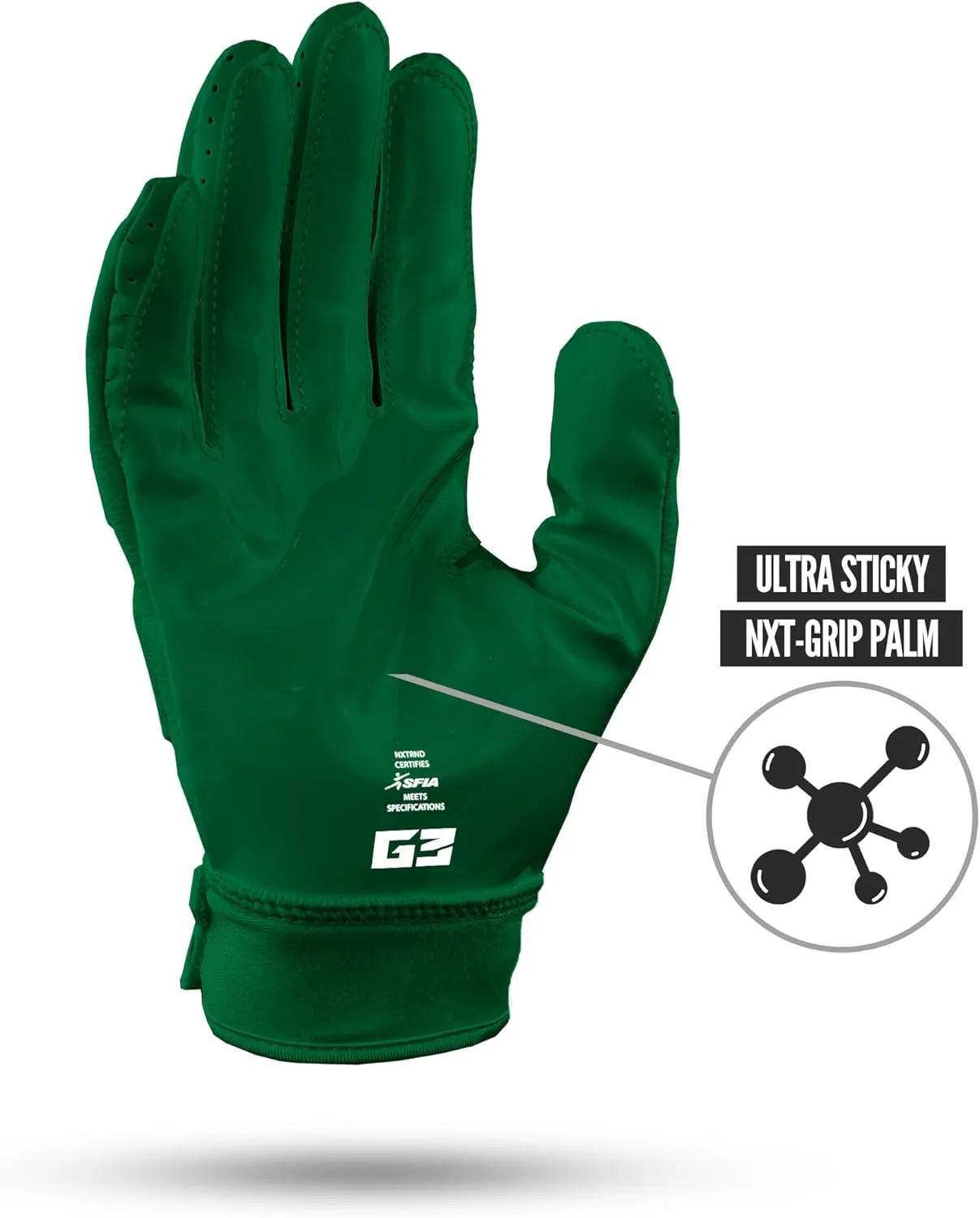 Nxtrnd G3 Pro Padded Football Gloves, Sticky Padded Receiver & Lineman Gloves