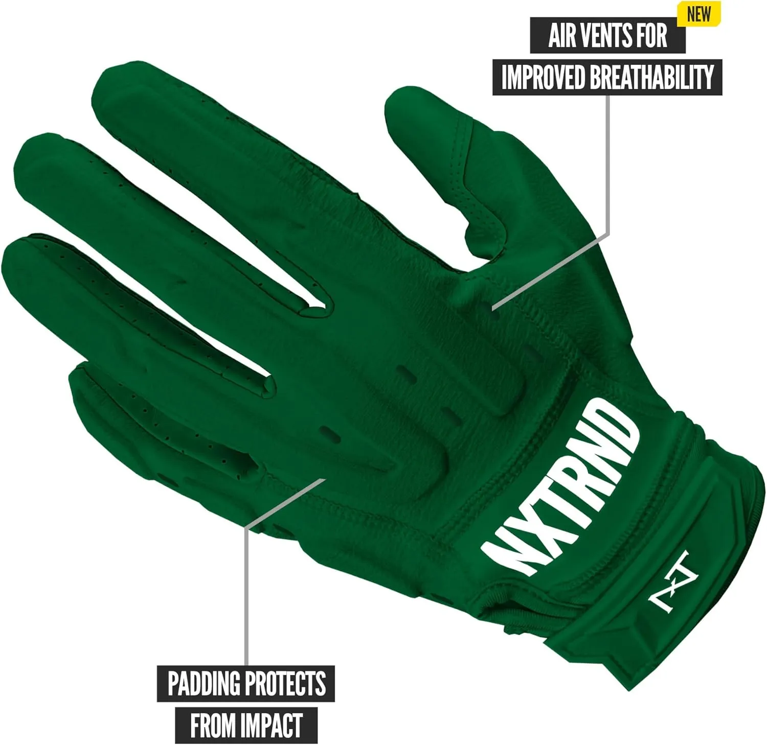 Nxtrnd G3 Pro Padded Football Gloves, Sticky Padded Receiver & Lineman Gloves