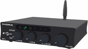 O-NOORUS D4 Bluetooth Stereo Amplifier, Home Audio Receivers & Amplifiers with HDMI ARC, Optical, RCA, Mini Class D Amp, Compact Speaker Amp for Indoor/Outdoor/Garage (Black)