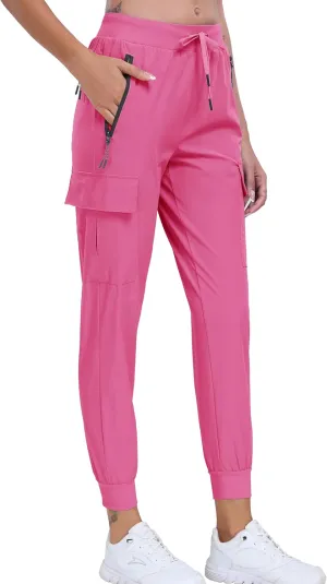 Oalka Women's Cargo Hiking Pants Lightweight Travel Pockets Joggers Quick Dry