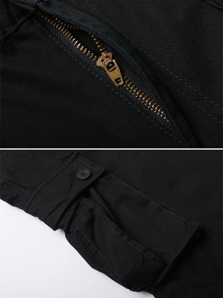 OCHENTA Men's Cotton Casual Cargo Work Pants Baggy Camo Tactical Combat Trousers with 8 Pockets (No Belt)