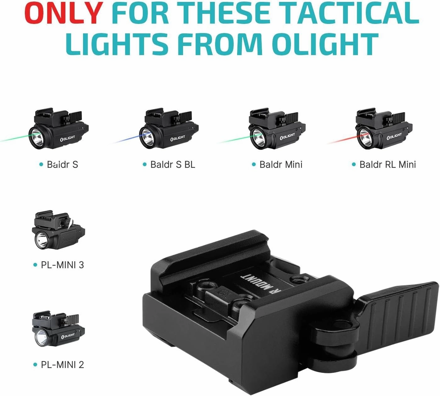 OLIGHT Rail Mount for Tactical Light, Compatible with Different Set-ups, Fits with Baldr S/BL/Mini/RLMini, PL-Mini 3/2