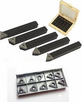OMEX MINI INDEXABLE CARBIDE TIPPED LATHE TOOL SET 8MM (5/16") - 5 PIECES - 10 INSERTS