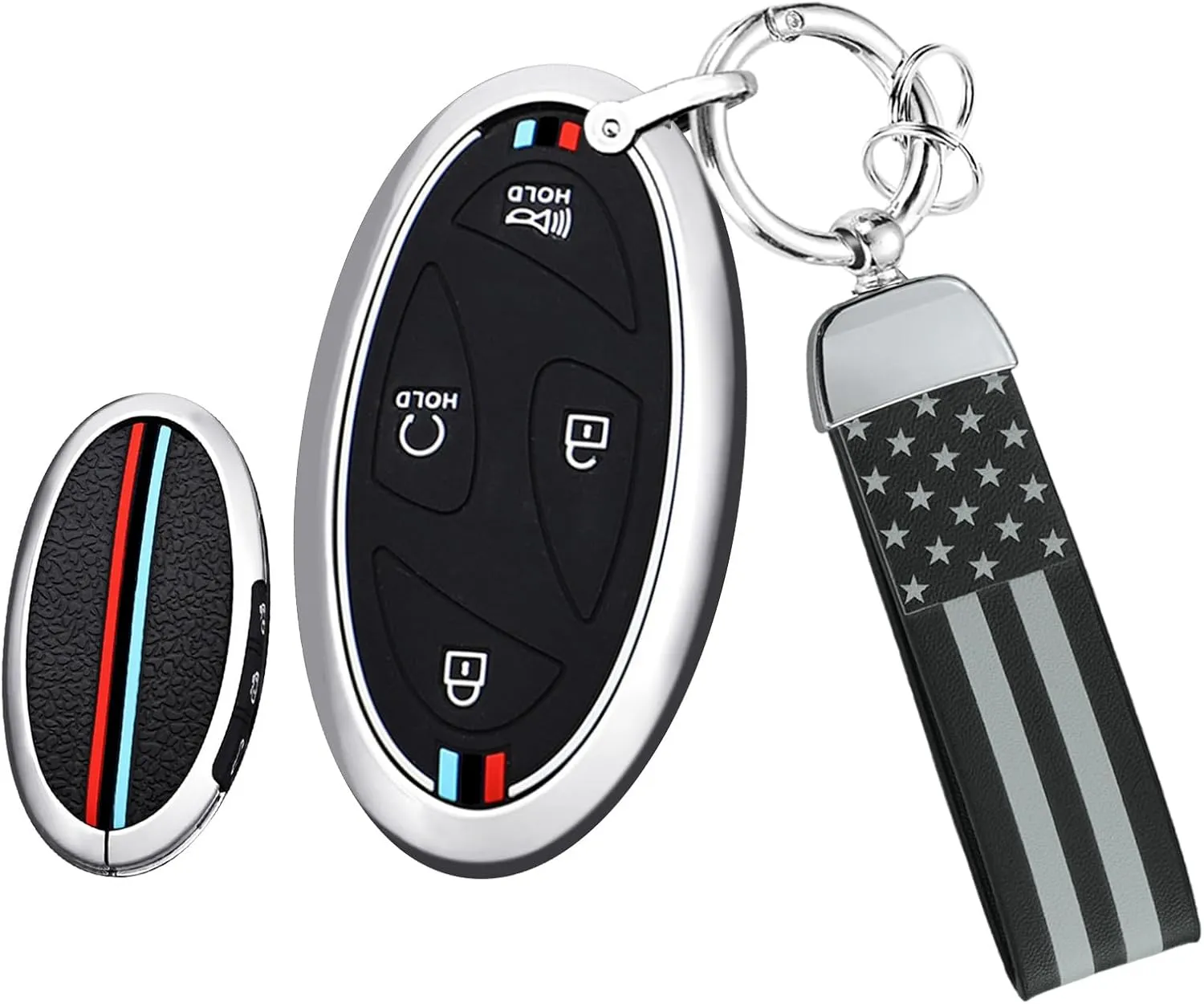 ontto 7-button Key Fob Protector Fit for Hyundai Ioniq 6 2023 Key Remote Solid Car Key Cover Fit for Hyundai Grandeur GN7 Kona 2024,Metal and Silicone Key Case for Hyundai Elantra 2023 2025,Silver