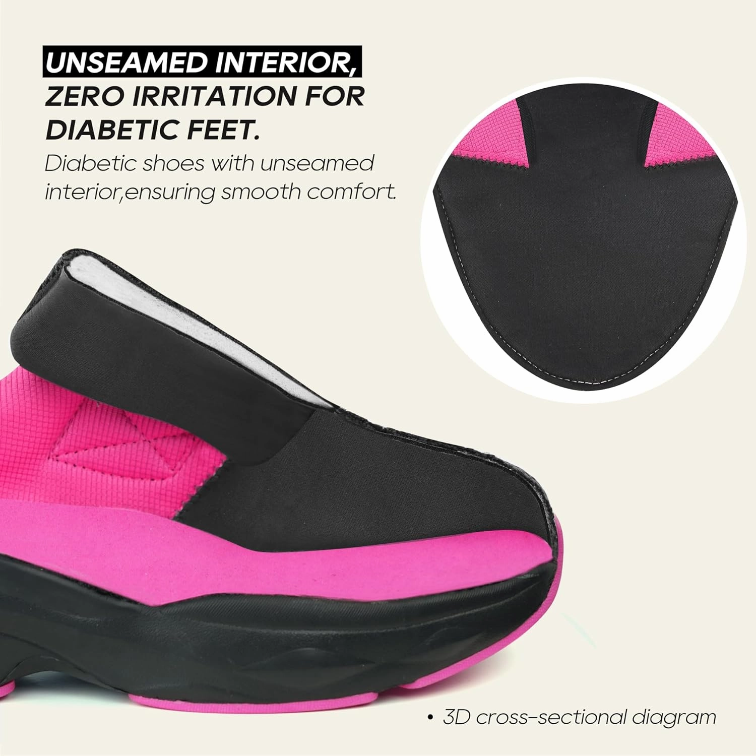 Ortho rest Women Diabetic Shoes with Adjustable Closure Orthopedic Walking Shoes Edema Shoes for Swollen Feet