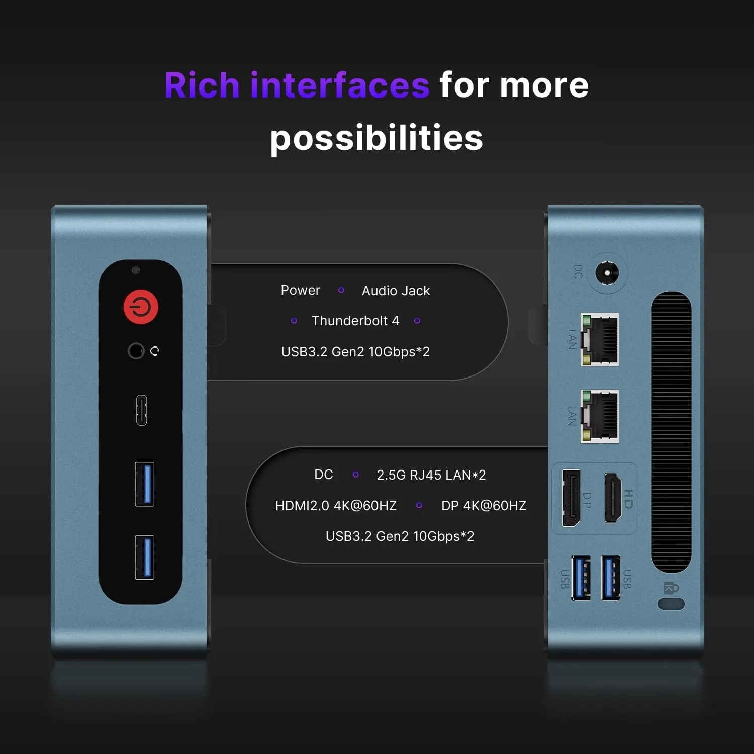 P2 Plus Mini PC, 12th Intel i7-12700H Mini Computers, 32GB DDR4, 512GB PCIe SSD, 4K Triple Display & Thundbolt 4, RJ45 Dual LAN & Wi-Fi 6E & BT5.2, Micro Desktop PC for Home, Office, Design