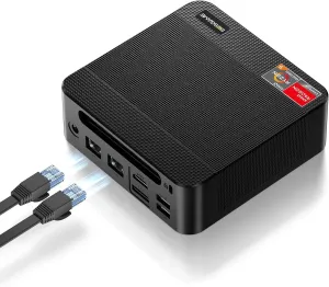 P4 Mini PC, AMD Ryzen 7 5700U, 32GB DDR4 RAM 1TB PCIe 3.0 SSD,Small Gaming Computer Supports 4K Triple Display,Dual LAN 2.5GbE,WiFi6E,BT5.2