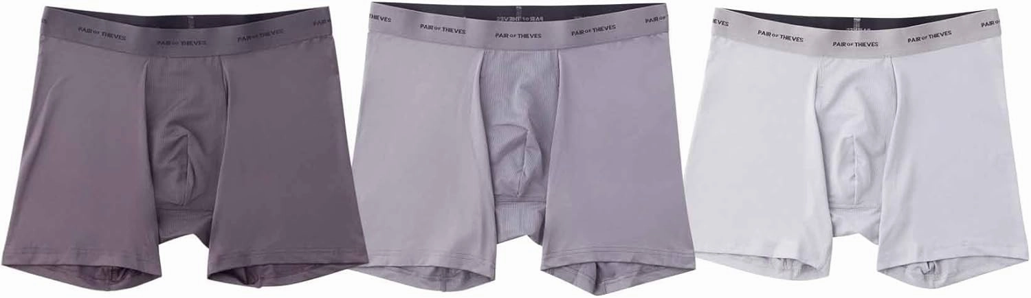 Pair of Thieves Men's Quick Dry Action Blend Boxer Briefs 3 Pack - Moisture-Wicking & Breathable for All-Day Comfort