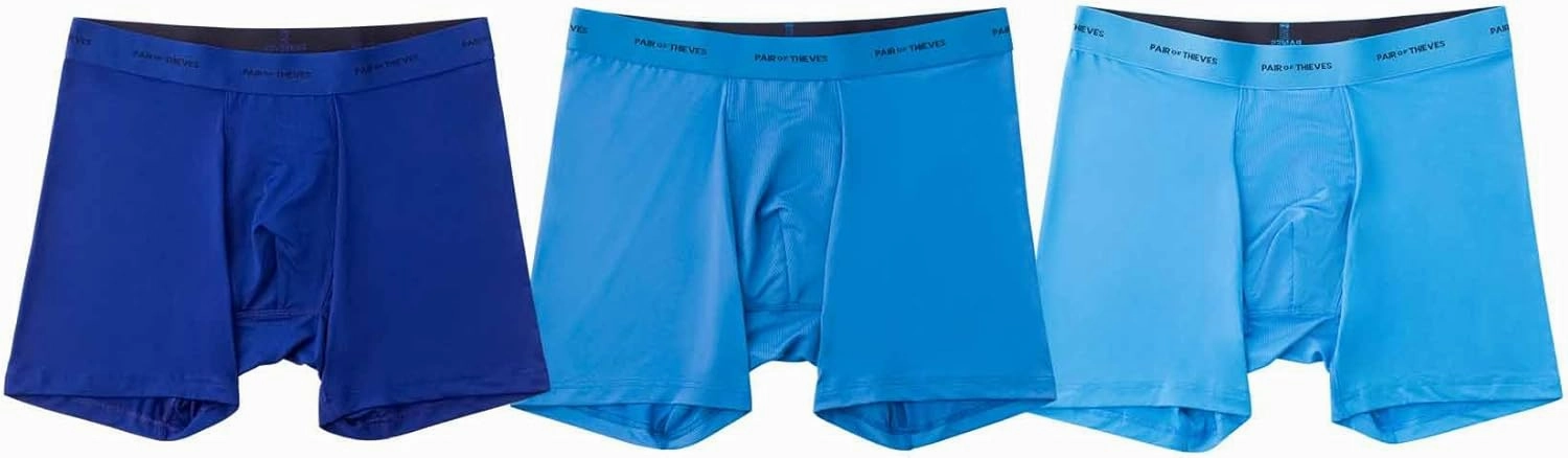 Pair of Thieves Men's Quick Dry Action Blend Boxer Briefs 3 Pack - Moisture-Wicking & Breathable for All-Day Comfort