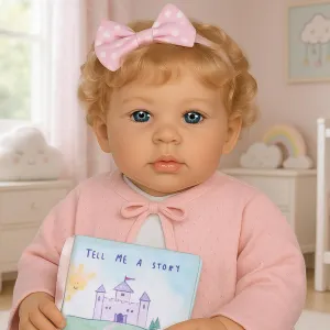 Paradise Galleries 21 Inch Realistic Reborn Baby Girl Doll with Storybook Accessories Giftable Set – Story Time