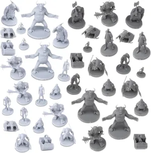 Path Gaming 40 Miniature Monsters Fantasy Tabletop RPG Figures for Dungeons and Dragons, Pathfinder Roleplaying Games. 28MM Scaled Miniatures, 10 Unique Designs, Bulk Unpainted, Great for D&D/DND