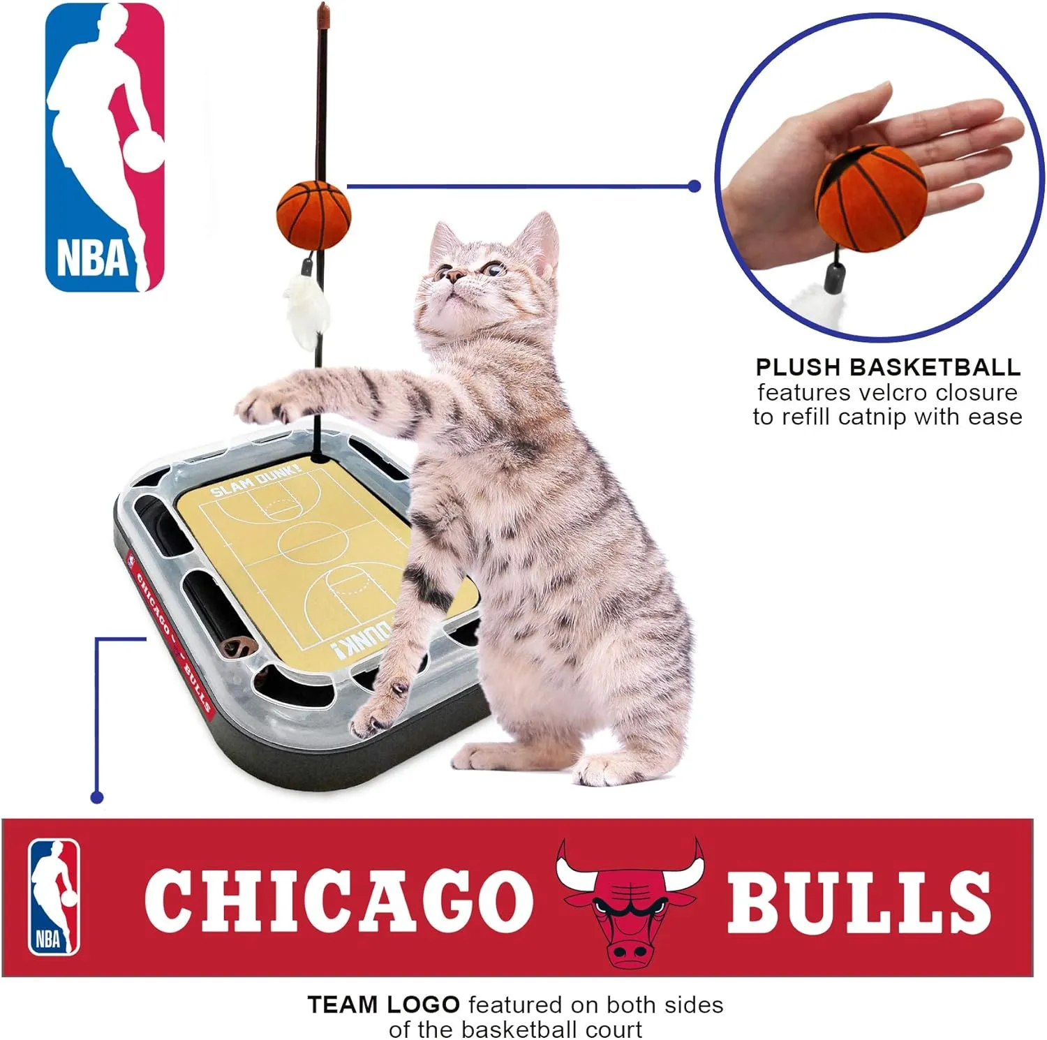 Pets First Chicago Bulls Basketball Cat Scratcher Toy 14 x 11"