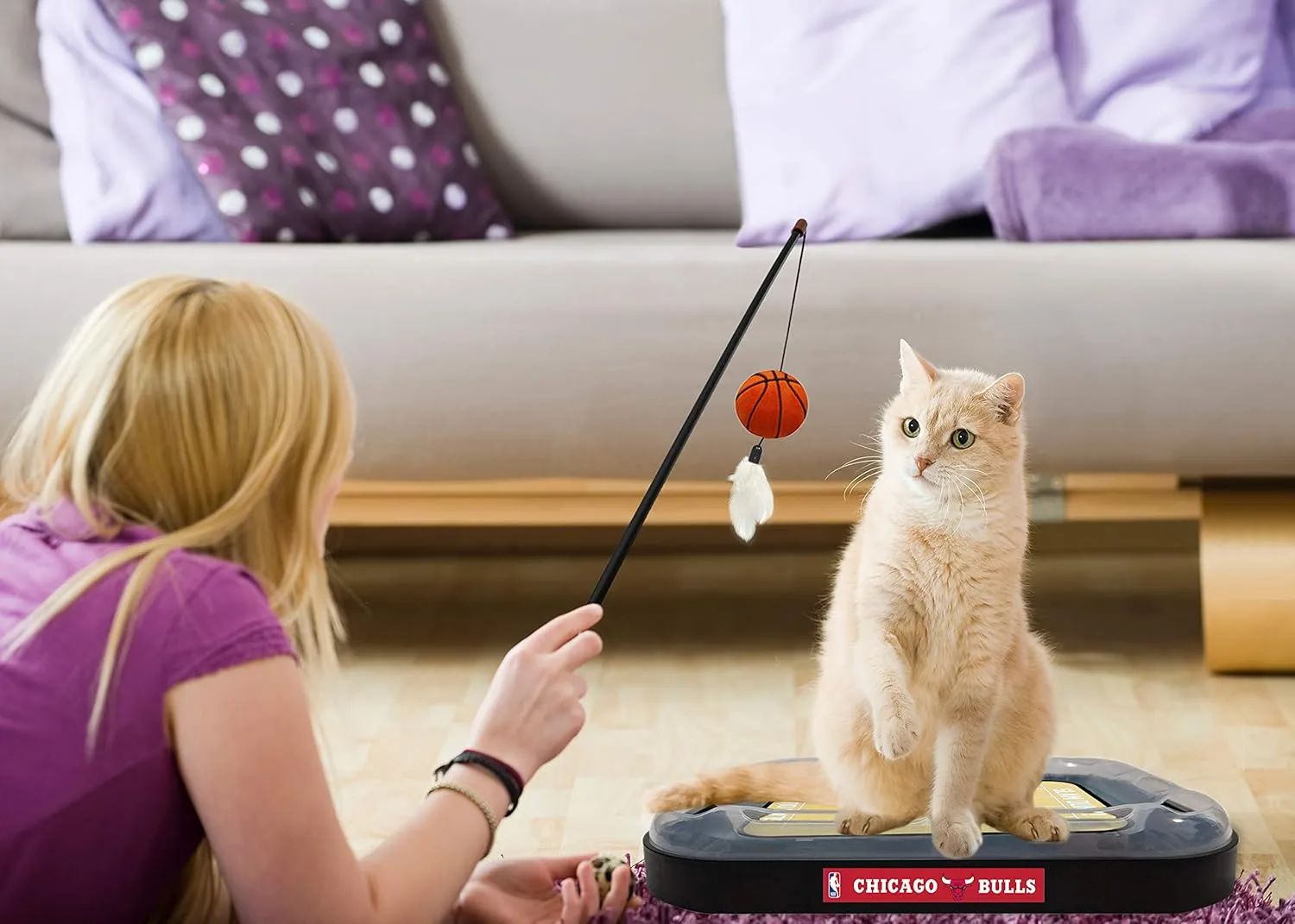 Pets First Chicago Bulls Basketball Cat Scratcher Toy 14 x 11"