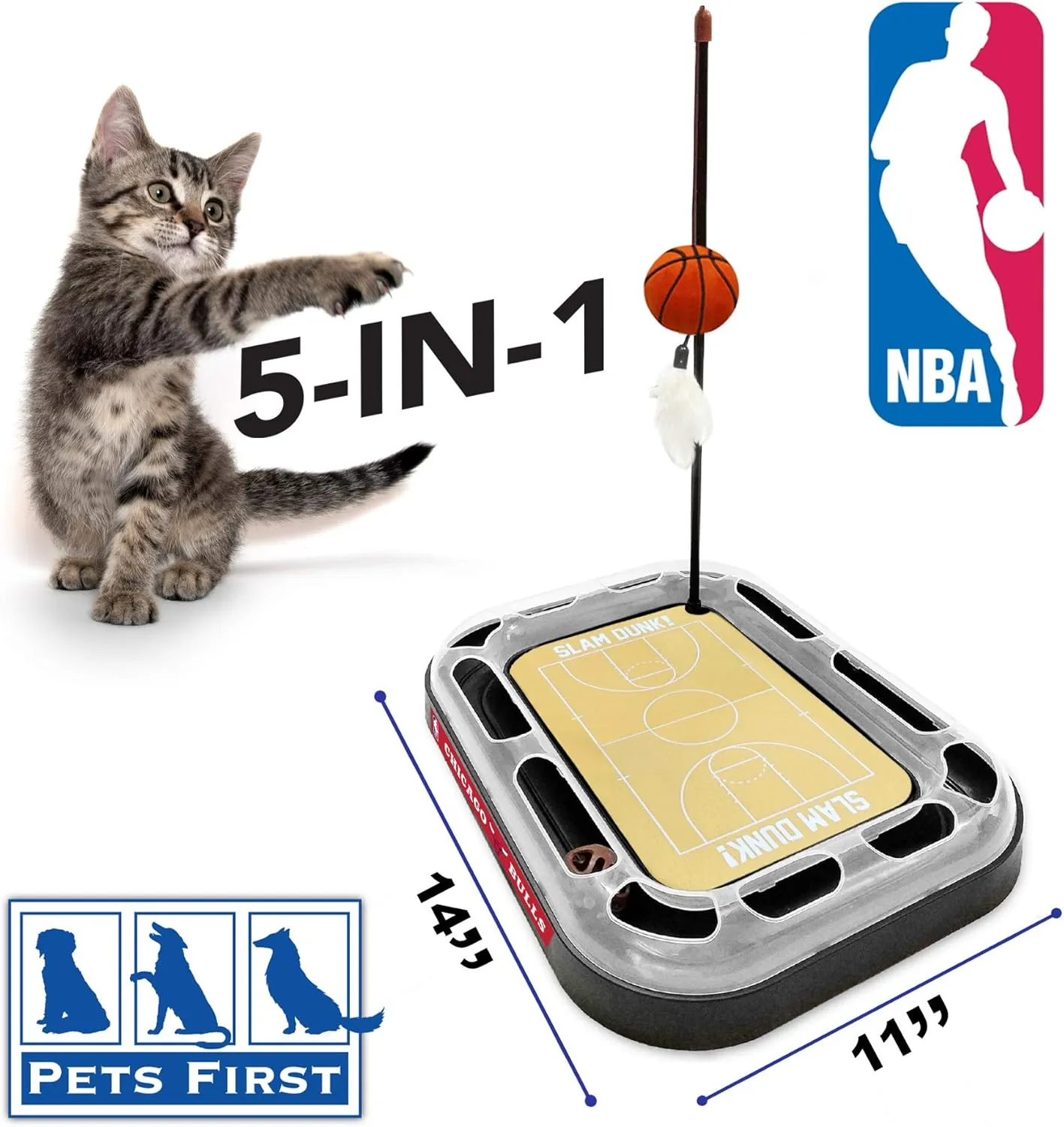 Pets First Chicago Bulls Basketball Cat Scratcher Toy 14 x 11"