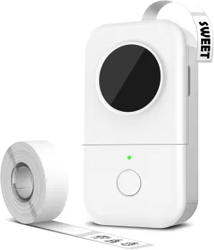 Phomemo Label Maker Machine with Tape, D30 Bluetooth Thermal Mini Label Printer for Organizing Storage, Office Supplies,Barcode,Mailing,Home Storage,Small Portable Sticker Maker, White