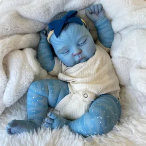 Pinky Reborn Avatar Baby Dolls 20 Inch Soft Vinyl Realistic Newborn Sleeping Baby Girl Doll Toy Accessories Gift Set for Kids Age 3 