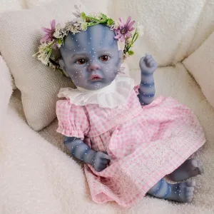 Pinky Reborn Dolls 12 inch 28 cm Mini Fairy Avatar Handmade Reborn Baby Dolls Realistic Soft Cloth Body Newborn Baby Girl Doll Gift Age for 3 