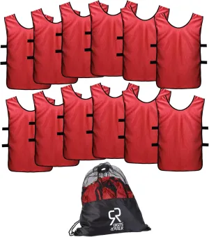 Pinnies Scrimmage Vests for Kids, Youth and Adults (12-Pack) - Soccer Pennies