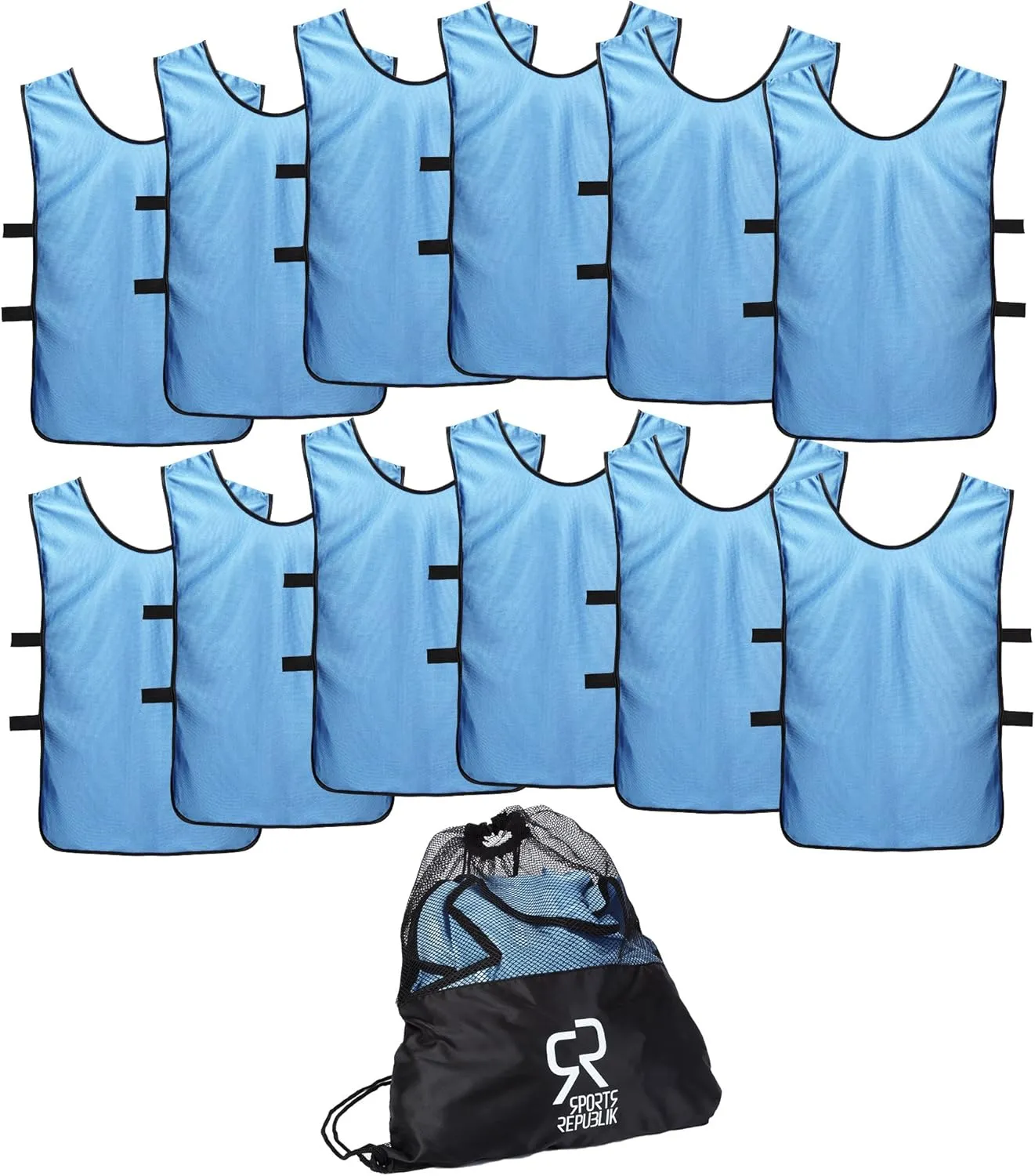 Pinnies Scrimmage Vests for Kids, Youth and Adults (12-Pack) - Soccer Pennies