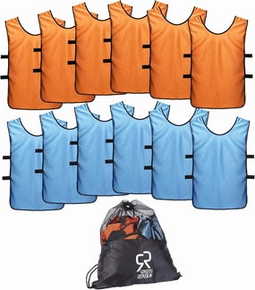 Pinnies Scrimmage Vests for Kids, Youth and Adults (12-Pack) - Soccer Pennies