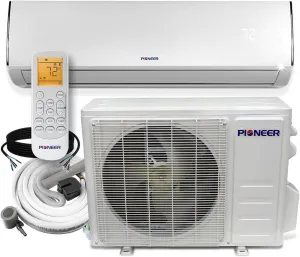 Pioneer Diamante Series Ductless Mini-Split Air Conditioner Inverter Heat Pump Full Set with 16 Ft. Kit