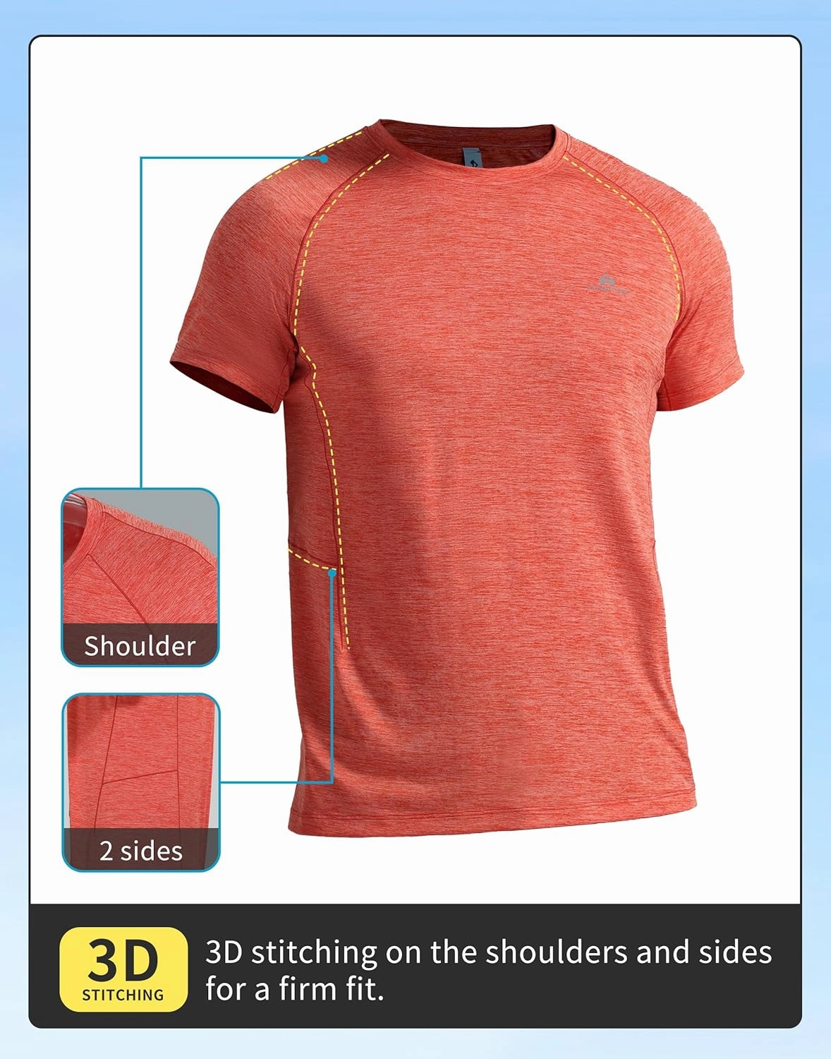 Pioneer Camp Mens Moisture Wicking Running Workout Shirt Performance Athletic T-Shirts UPF 50  Short Sleeve Active Gym Tops