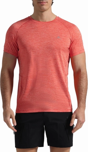 Pioneer Camp Mens Workout Performance Shirt Moisture Wicking Running Athletic T-Shirts UPF 50  Short Sleeve Active Gym Tops Orange