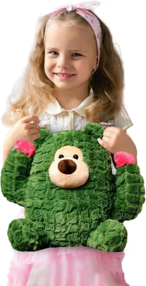 Plant Cactus Stuffed Animals Plush Toys - Super Soft & Washable, Adorable Kids Character Animal Pillows, Perfect for Room Decor, Gifts for Ages 3 , Showcase Your Mood (Green-Cactus,15 inch)